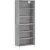 vidaXL Buffet gris béton 69,5x32,5x180 cm bois d'ingénierie