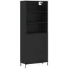 vidaXL Buffet haut Noir 69,5x34x180 cm Bois d'ingénierie