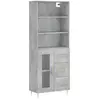 vidaXL Buffet haut Gris béton 69,5x34x180 cm Bois d'ingénierie