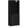 vidaXL Buffet haut Noir 69,5x34x180 cm Bois d'ingénierie