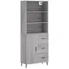 vidaXL Buffet haut Sonoma gris 69,5x34x180 cm Bois d'ingénierie