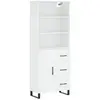 vidaXL Buffet haut Blanc 69,5x34x180 cm Bois d'ingénierie