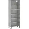 vidaXL Buffet haut Gris béton 69,5x34x180 cm Bois d'ingénierie