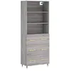 vidaXL Buffet haut Sonoma gris 69,5x34x180 cm Bois d'ingénierie
