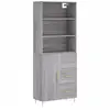 vidaXL Buffet haut Sonoma gris 69,5x34x180 cm Bois d'ingénierie