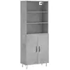 vidaXL Buffet haut Gris béton 69,5x34x180 cm Bois d'ingénierie