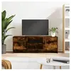 vidaXL Meuble TV chêne fumé 102x30x37,5 cm bois d'ingénierie