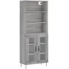 vidaXL Buffet haut Sonoma gris 69,5x34x180 cm Bois d'ingénierie