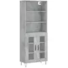 vidaXL Buffet haut Gris béton 69,5x34x180 cm Bois d'ingénierie