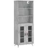 vidaXL Buffet haut Gris béton 69,5x34x180 cm Bois d'ingénierie