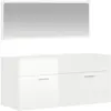 vidaXL Armoire de bain avec miroir blanc brillant bois d'ingénierie