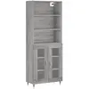 vidaXL Buffet haut Sonoma gris 69,5x34x180 cm Bois d'ingénierie