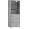 vidaXL Buffet haut Sonoma gris 69,5x34x180 cm Bois d'ingénierie