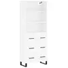 vidaXL Buffet haut Blanc 69,5x34x180 cm Bois d'ingénierie