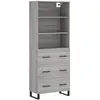 vidaXL Buffet haut Sonoma gris 69,5x34x180 cm Bois d'ingénierie