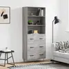 vidaXL Buffet haut Sonoma gris 69,5x34x180 cm Bois d'ingénierie