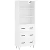 vidaXL Buffet haut Blanc 69,5x34x180 cm Bois d'ingénierie