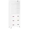 vidaXL Buffet haut Blanc 69,5x34x180 cm Bois d'ingénierie