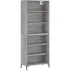 vidaXL Buffet haut Sonoma gris 69,5x34x180 cm Bois d'ingénierie