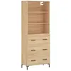 vidaXL Buffet haut Chêne sonoma 69,5x34x180 cm Bois d'ingénierie