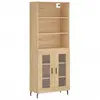 vidaXL Buffet haut Chêne sonoma 69,5x34x180 cm Bois d'ingénierie