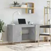vidaXL Bureau gris béton 140x50x75 cm bois d'ingénierie