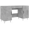 vidaXL Bureau gris béton 140x50x75 cm bois d'ingénierie