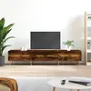 vidaXL Vidaxl Meuble Tv Chêne Fumé 150x36x30 Cm Bois D'ingénierie