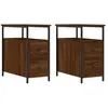vidaXL Tables de chevet 2pcs chêne marron 30x60x60cm bois d'ingénierie
