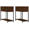 vidaXL Tables de chevet 2pcs chêne marron 30x60x60cm bois d'ingénierie
