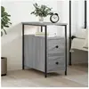 vidaXL Table de chevet sonoma gris 30x60x60 cm bois d'ingénierie