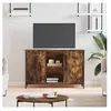 vidaXL Meuble TV chêne fumé 100x35x65 cm bois d'ingénierie