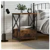 vidaXL Table de chevet chêne fumé 50x41x65 cm bois d'ingénierie