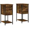 vidaXL Tables de chevet 2 pcs chêne fumé 32x42x70 cm bois d'ingénierie