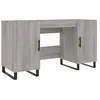 vidaXL Bureau sonoma gris 140x50x75 cm bois d'ingénierie