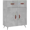 vidaXL Buffet gris béton 69,5x34x90 cm bois d'ingénierie