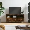 vidaXL Meuble TV chêne fumé 102x36x50 cm bois d'ingénierie
