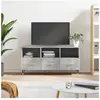 vidaXL Meuble TV gris béton 102x36x50 cm bois d'ingénierie