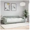 vidaXL Lit de repos sans matelas gris clair 90x200 cm velours