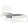 vidaXL Cadre de lit avec tête de lit blanc 90x200 cm bois massif