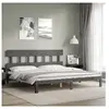 vidaXL Cadre de lit avec tête de lit gris 200x200 cm bois massif