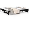 vidaXL Lit coulissant Noir 2x(75x190) cm Bois de pin massif