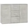vidaXL Buffet Gris béton 91x29,5x65 cm Bois d'ingénierie