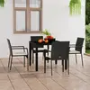 vidaXL Chaises de jardin 4 pcs avec coussins Résine tressée Noir