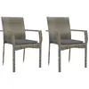 vidaXL Chaises de jardin avec coussins 4 pcs Résine tressée Gris