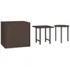 vidaXL Tables d'appoint 3 pcs marron résine tressée