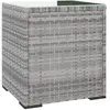 vidaXL Table d'appoint gris 40x37x40,5 cm poly rotin et verre trempé