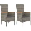 vidaXL Chaises de jardin avec coussins 4 pcs Résine tressée Gris