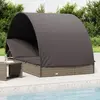 vidaXL Transat 2 places avec toit rond gris 211x112x140 cm