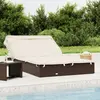 vidaXL Transat 2 places avec toit pliable marron 213x118x97 cm